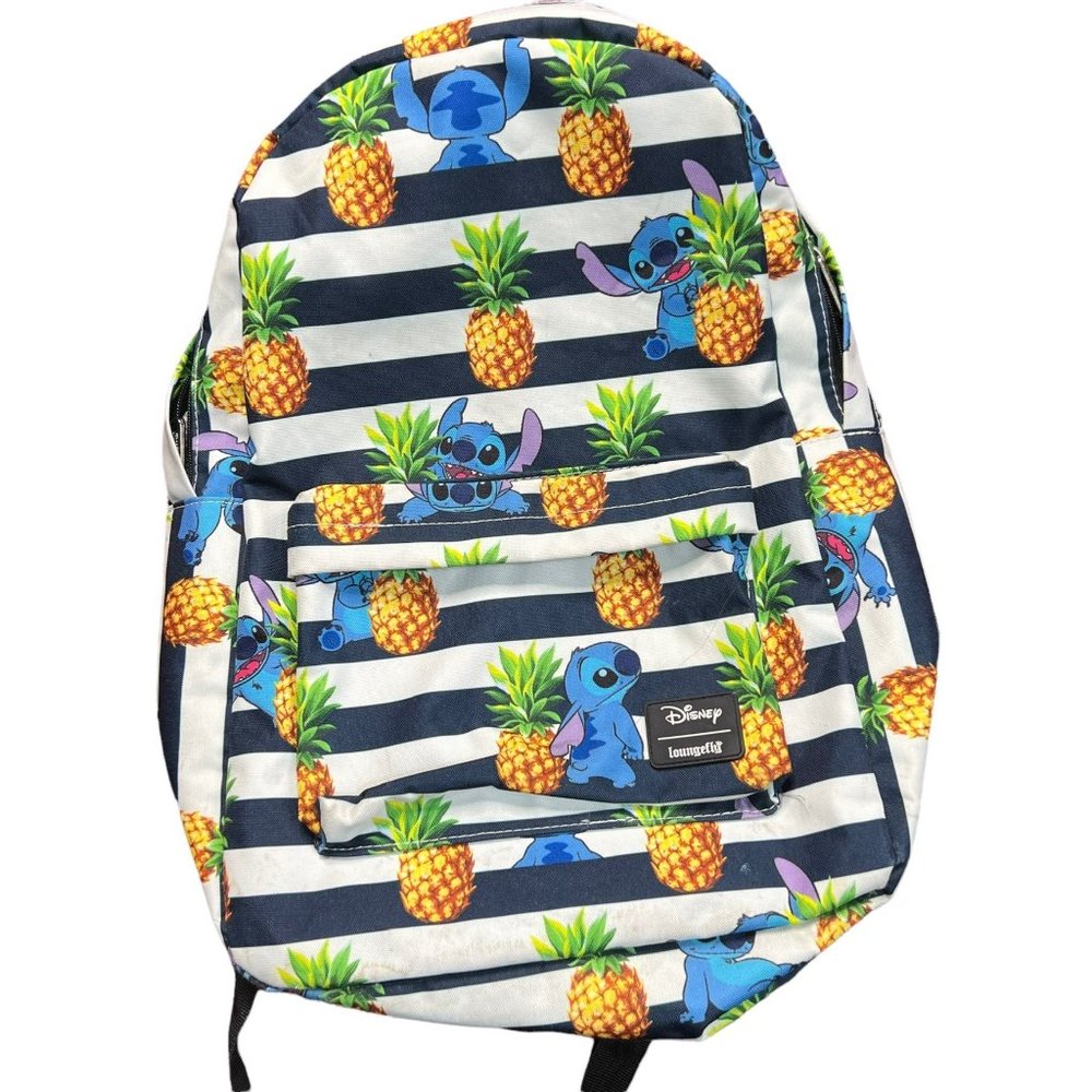Disney LoungeFly Lilo and Stitch Pineapple Striped Backpack